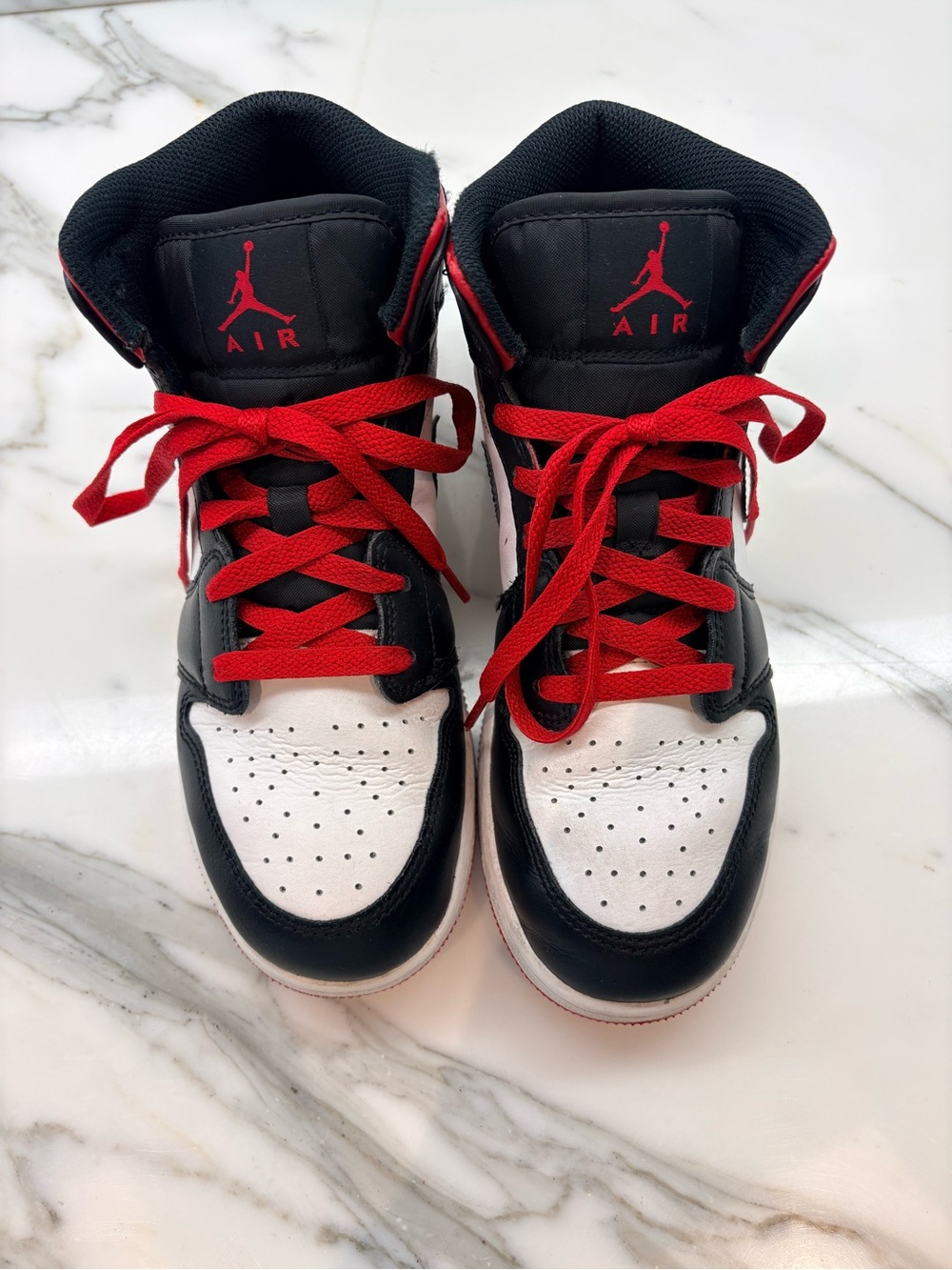 Red/White/Black Jordan 1 Mids KIDS 7Y
